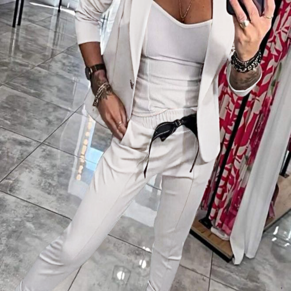 Moxie™ | Set din două piese pentru femei, top cu jachetă și pantaloni elastici