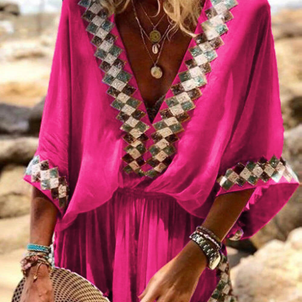 Miriam - Loose Beach Long Sleeve Romper