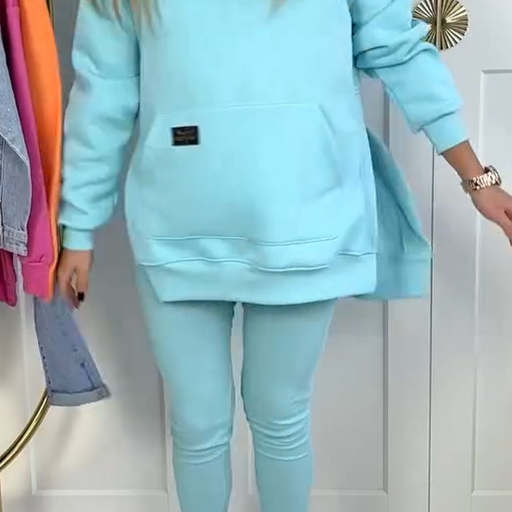 Luna™ Set de relaxare - Costum casual cu glugă și deschidere