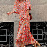 Ingrid - Loose Puff Sleeve Maxi Dress