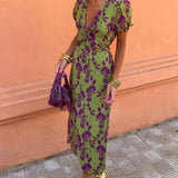 Angelina - Stunning V-Neck Midi Dress