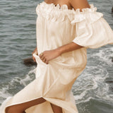 Giselle - Chic Off Shoulder Midi Dress