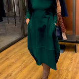 Clara™ Rochie Midi de Toamna cu buzunare