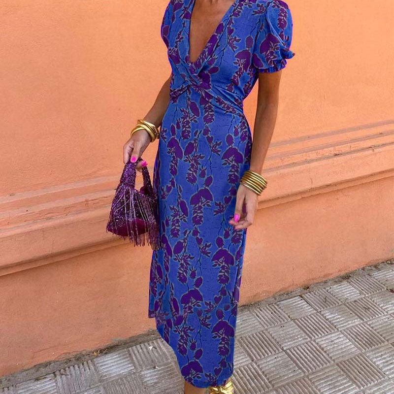 Angelina - Stunning V-Neck Midi Dress