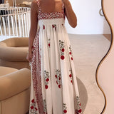 Maggie - Trendy Floral Print Maxi Dress