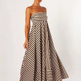 Candace - Elegant Flowy Strapless Maxi Dress