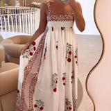 Maggie - Trendy Floral Print Maxi Dress