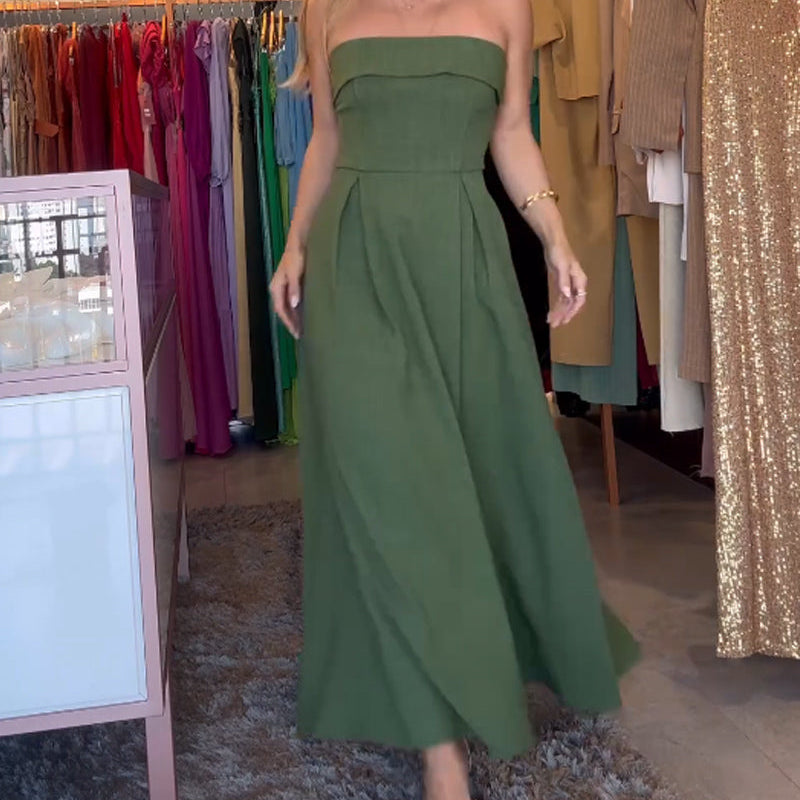 Annie - Elegant Strapless Midi Dress