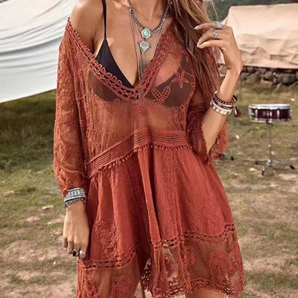 Molly - Loose V-Neck Mini Dress
