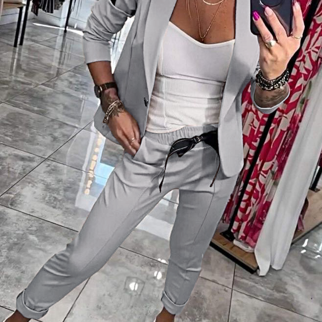 Moxie™ | Set din două piese pentru femei, top cu jachetă și pantaloni elastici