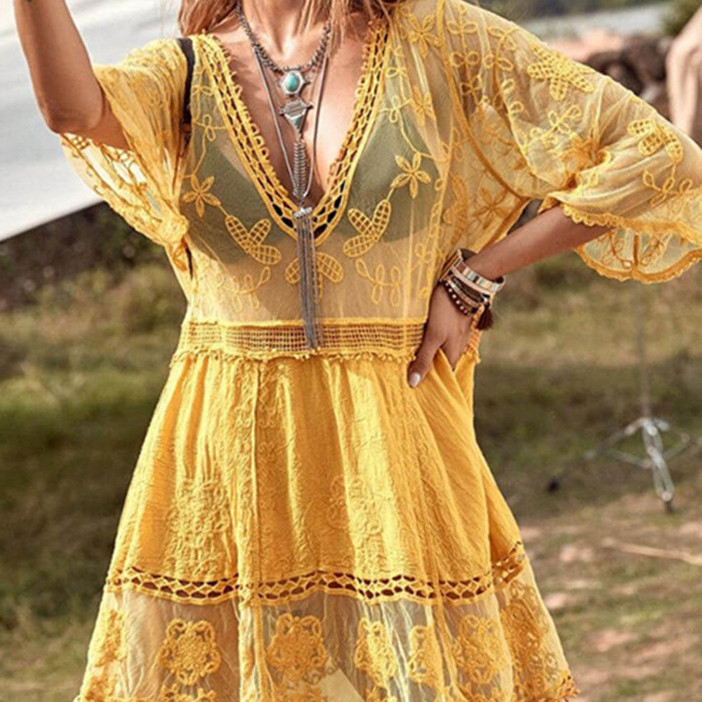 Molly - Loose V-Neck Mini Dress