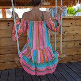 Joyce - Boho Off Shoulder Mini Dress