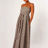Candace - Elegant Flowy Strapless Maxi Dress