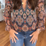 Mira Boho™ Cămașă casual pentru femei cu imprimeu etnic
