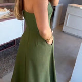 Annie - Elegant Strapless Midi Dress