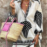 Amber - Printed Long Sleeve Mini Dress