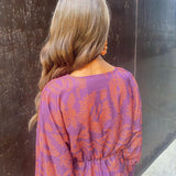 Janella - Vintage Draped Long Sleeve Midi Dress