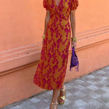 Angelina - Stunning V-Neck Midi Dress