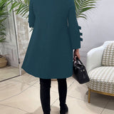 Yen™ Rochie casual până la genunchi cu mâneci lungi