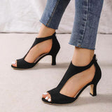 Dani™ Pantofi cu Toc Înalt și Fermoar Pe Spate, cu Model de Pește Sleek
