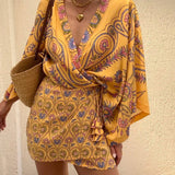 Lyca - Loose Wrap V-Neck Mini Dress