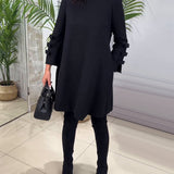 Yen™ Rochie casual până la genunchi cu mâneci lungi