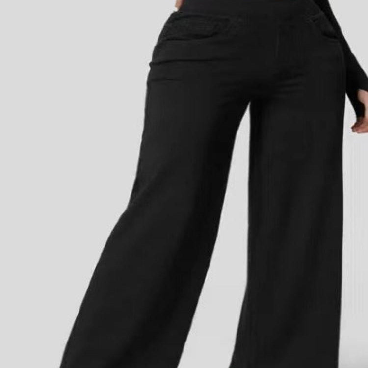 Ella™ Blugi elastici cu talie înaltă, cu picioare largi