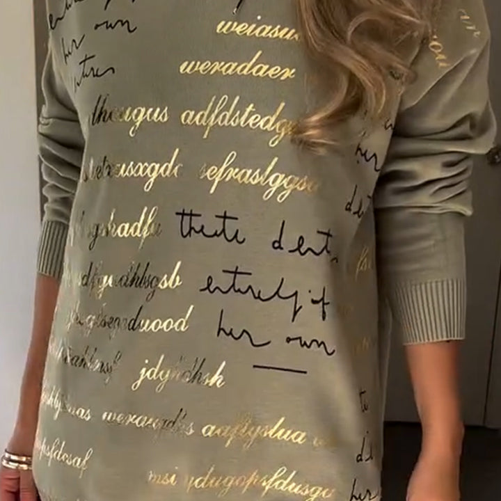 Sam™ Tricou Casual cu Decolteu în V și Imprimeu