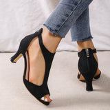 Dani™ Pantofi cu Toc Înalt și Fermoar Pe Spate, cu Model de Pește Sleek