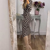 Marina’s Elegance™ Rochie cu fanta și imprimeu cu solzi de pește