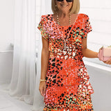 Leona™ Rochie cu straturi și imprimeu leopard