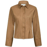 Cămașă roz din piele întoarsă Faux Suede - Maro