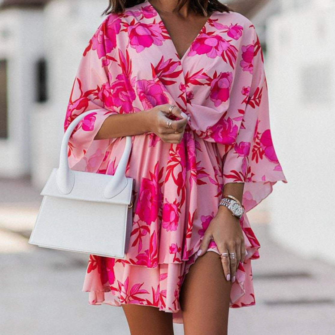 Valeria - Bohemian Floral Mini Dress