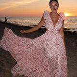 Lexi - Elegant Backless Ruffles Maxi Dress
