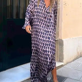 Almira - Casual Printed Long Sleeve Maxi Dress