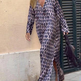 Almira - Casual Printed Long Sleeve Maxi Dress