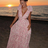 Lexi - Elegant Backless Ruffles Maxi Dress