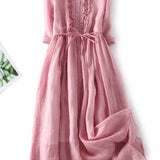 Cristy™ Rochie elegantă din in