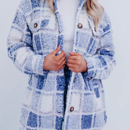 Giovana™ Jachetă în carouri din polar fleece