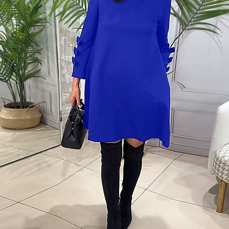 Yen™ Rochie casual până la genunchi cu mâneci lungi