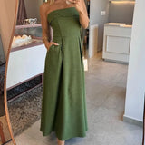 Annie - Elegant Strapless Midi Dress