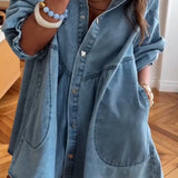 Mia™ Rochie chic din denim cu patchwork