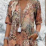 Vivid™ Rochie midi din bumbac și in