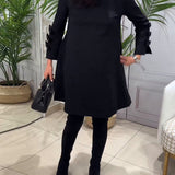 Yen™ Rochie casual până la genunchi cu mâneci lungi