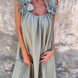 Roza™ Rochie Bloom din In și Bumbac