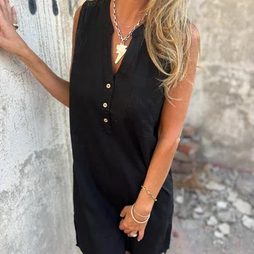 Klara™ Rochie din bumbac și in