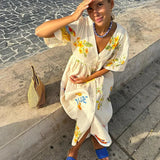 Xara - Stylish Linen Midi Dress