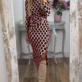Marina’s Elegance™ Rochie cu fanta și imprimeu cu solzi de pește