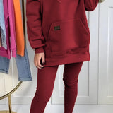 Luna™ Set de relaxare - Costum casual cu glugă și deschidere