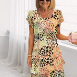 Leona™ Rochie cu straturi și imprimeu leopard